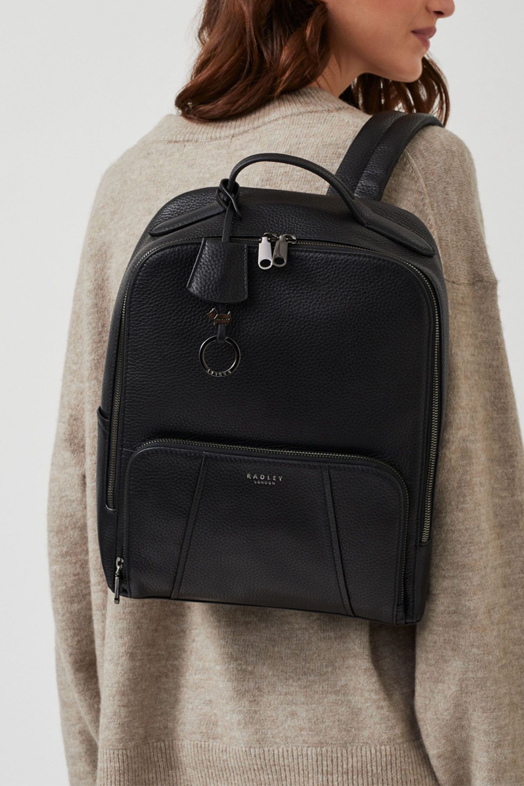 Zip top backpack purse top
