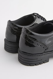 Black Patent Standard Fit (F) School Leather Chunky Lace-Up Brogues - Image 8 of 8