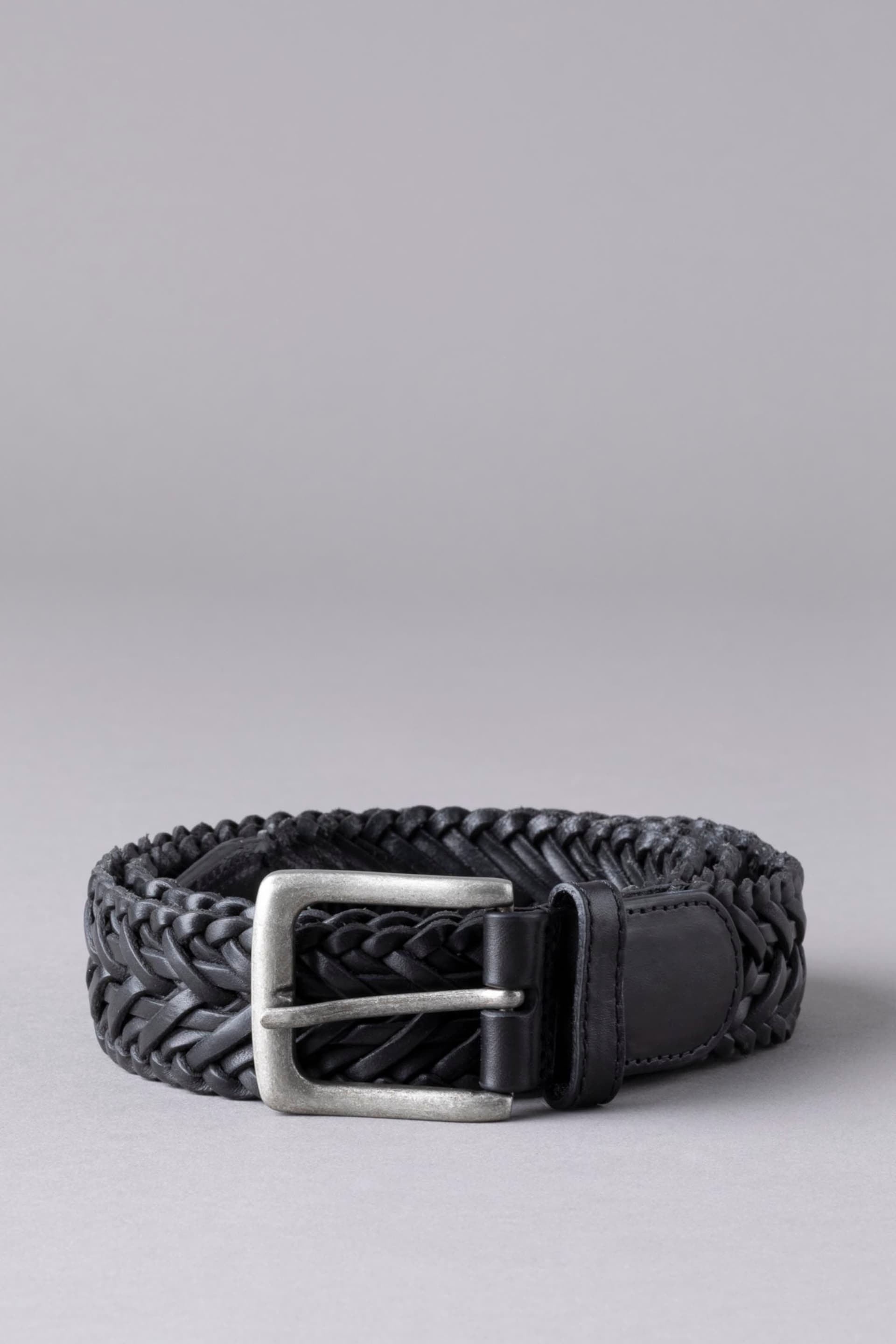 Lakeland Leather Black Howbeck Leather Braided Belt - Image 1 of 3