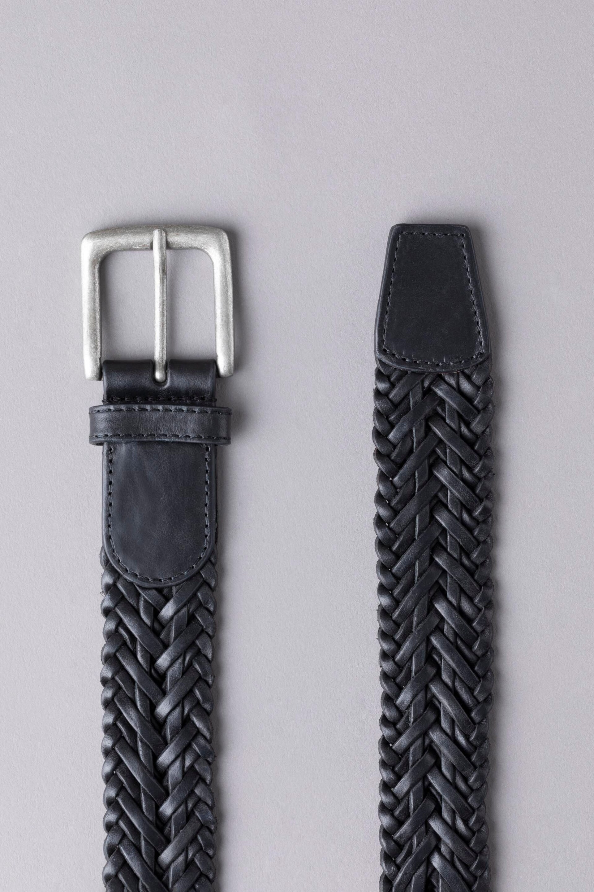 Lakeland Leather Black Howbeck Leather Braided Belt - Image 2 of 3