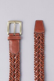 Lakeland Leather Tan Brown Howbeck Leather Braided Belt - Image 2 of 3