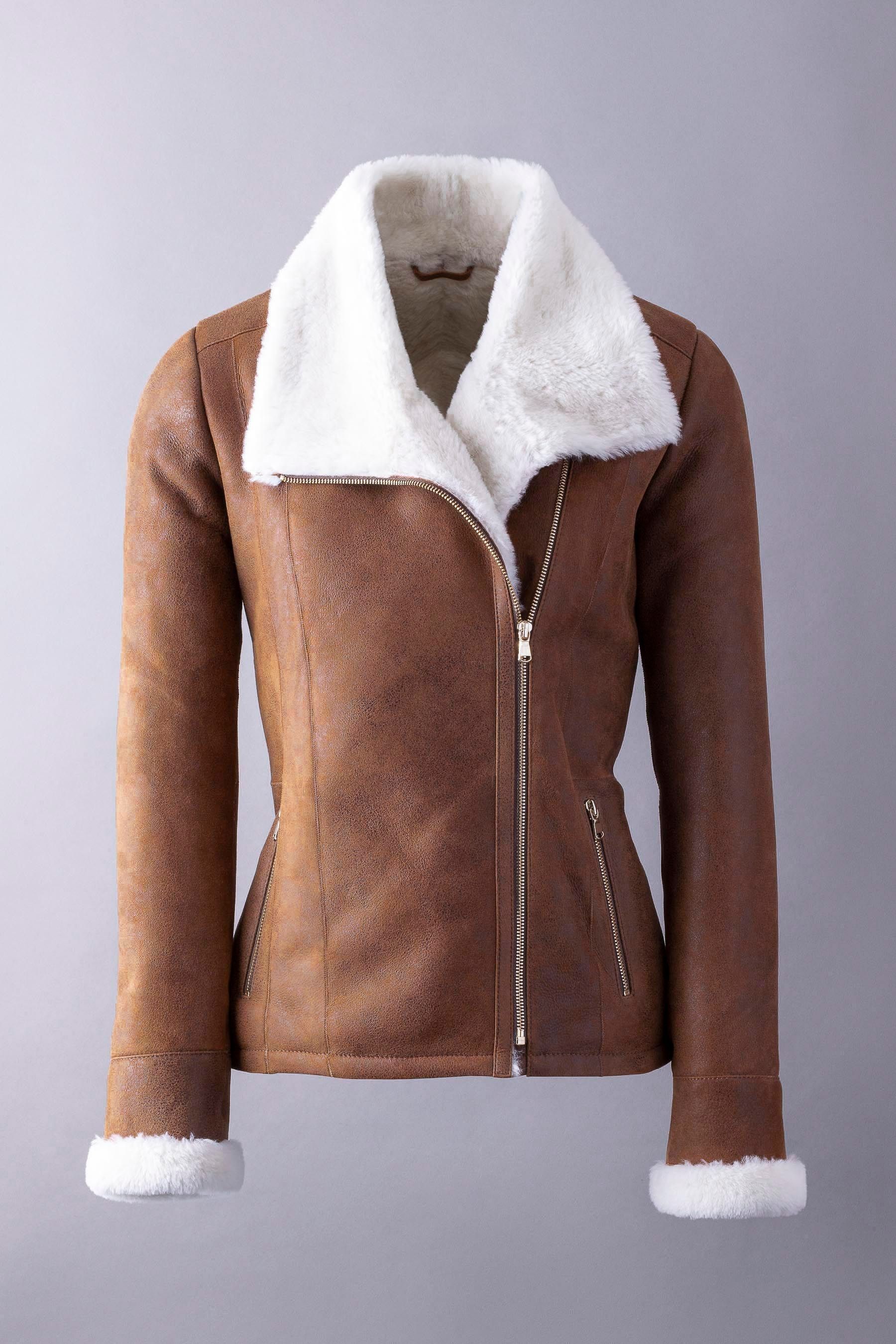 Buy Lakeland Leather Caramel Brown Allerdale Sheepskin Aviator Jacket from Next Luxembourg