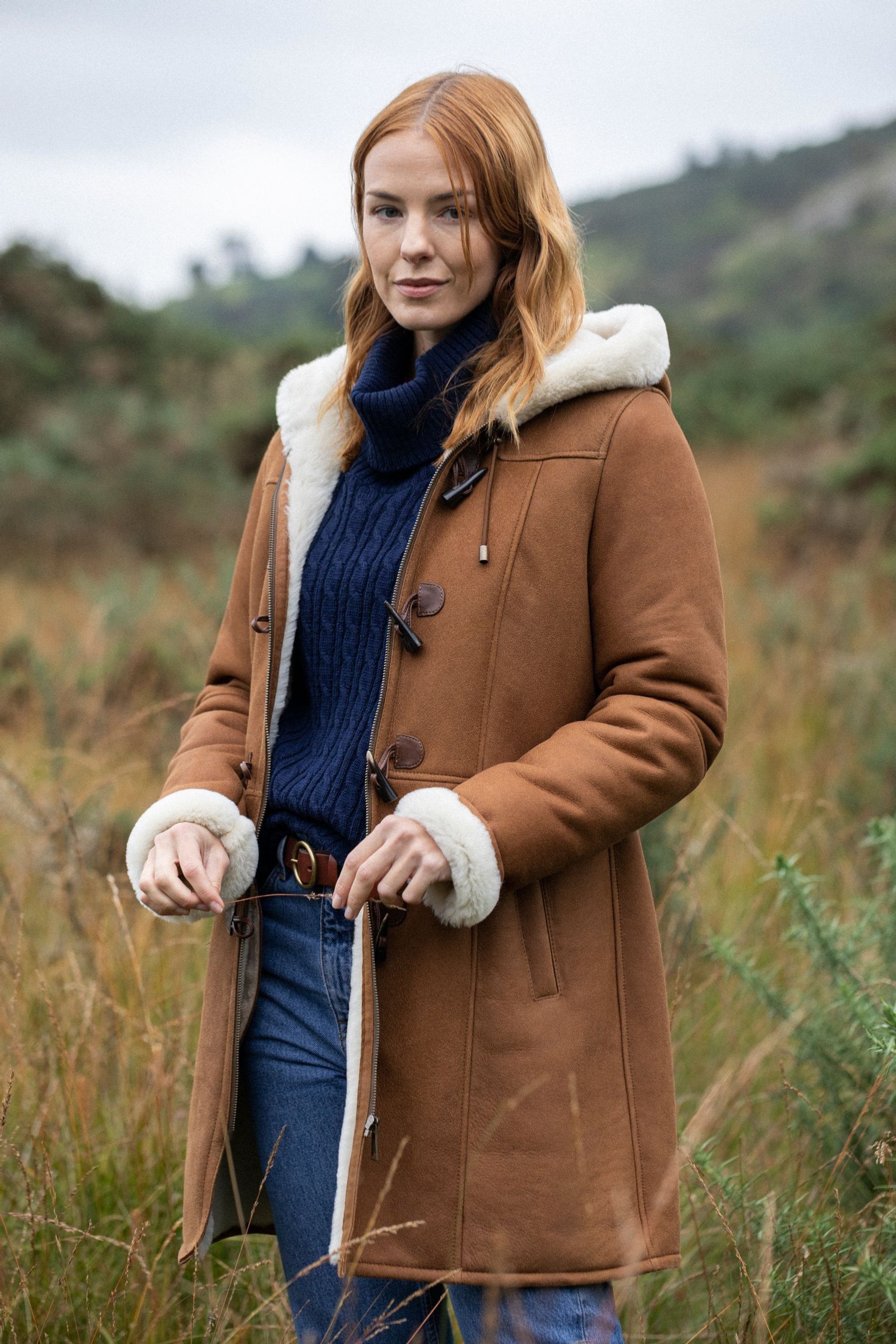 Buy Lakeland Leather Rust Dearham Sheepskin Duffle Coat from Next Luxembourg