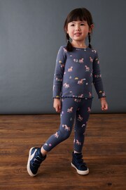 Navy Unicorn Cotton Rich Long Sleeve Rib T-Shirt (3mths-7yrs) - Image 2 of 5