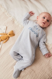 Blue/White Bear Family Sleepsuit 1 Pack (0-2yrs) - Image 1 of 5