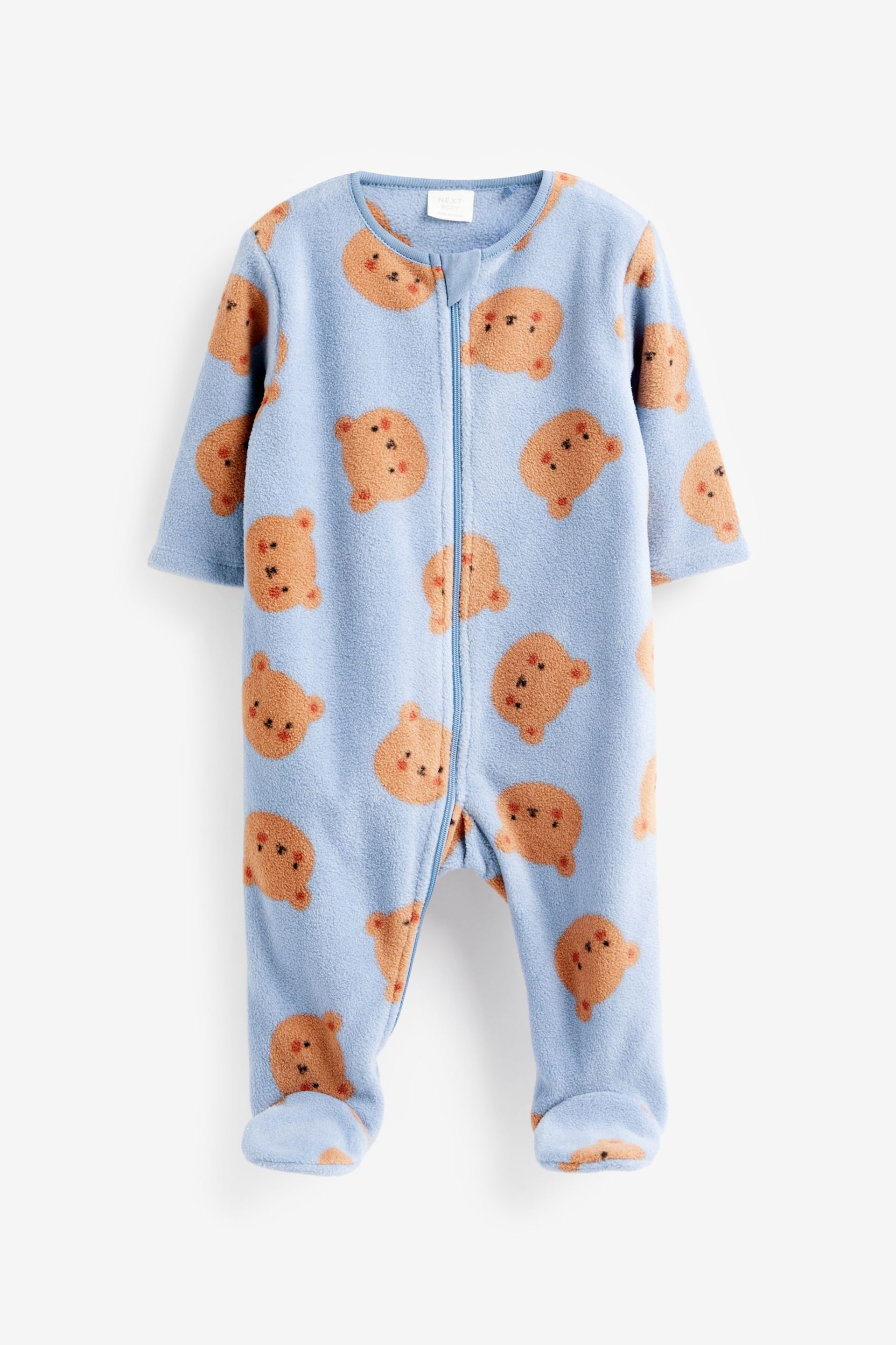 Blue Fleece Baby Sleepsuits 2 Pack - Image 2 of 4