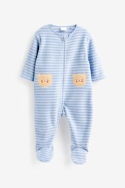 Blue Fleece Baby Sleepsuits 2 Pack - Image 4 of 4