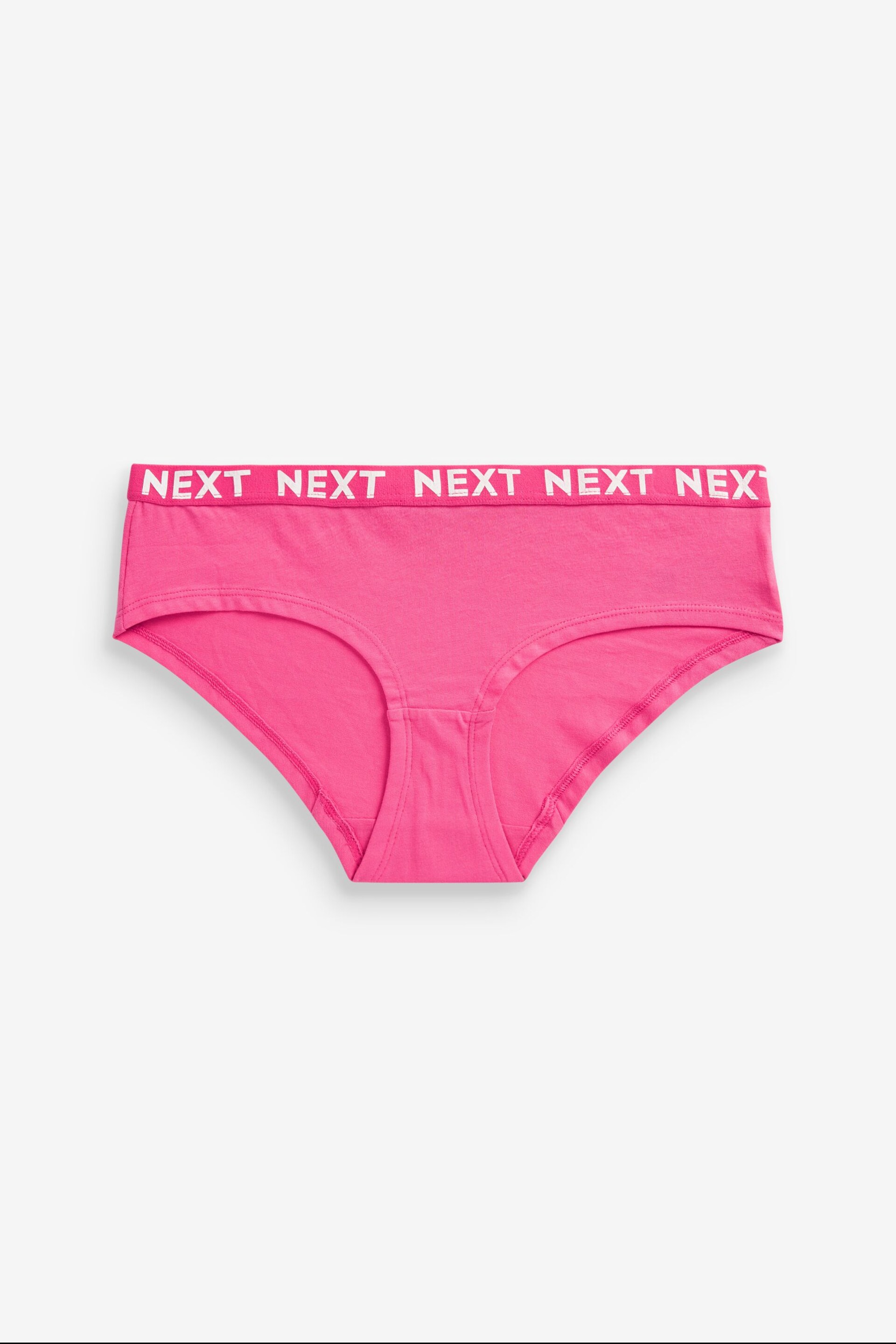 White/Blue/Pink/Green Short Cotton Rich Logo Knickers 4 Pack - Image 5 of 8