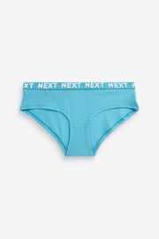 White/Blue/Pink/Green Short Cotton Rich Logo Knickers 4 Pack - Image 6 of 8