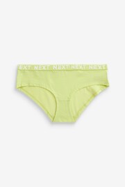 White/Blue/Pink/Green Short Cotton Rich Logo Knickers 4 Pack - Image 7 of 8