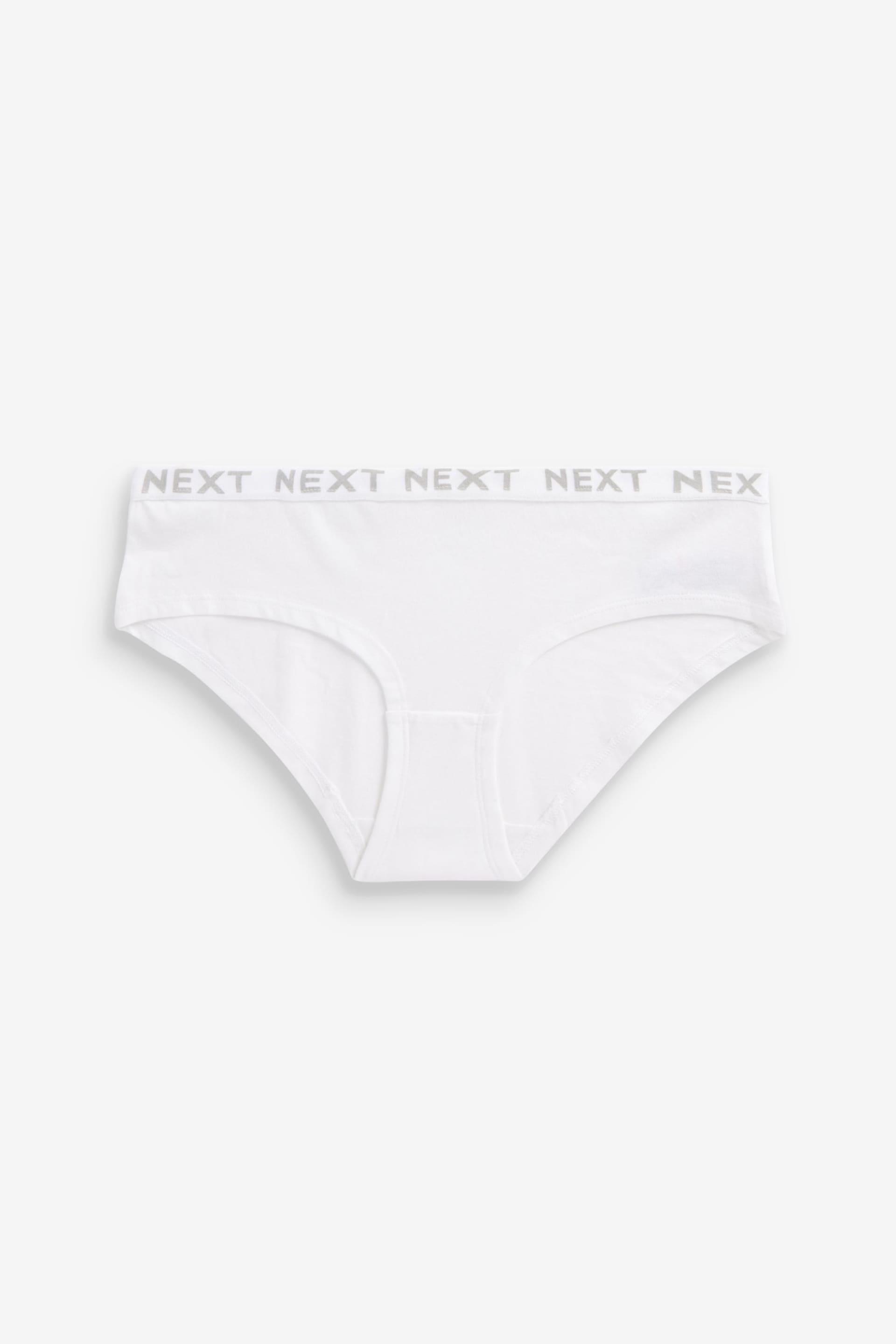 White/Blue/Pink/Green Short Cotton Rich Logo Knickers 4 Pack - Image 8 of 8