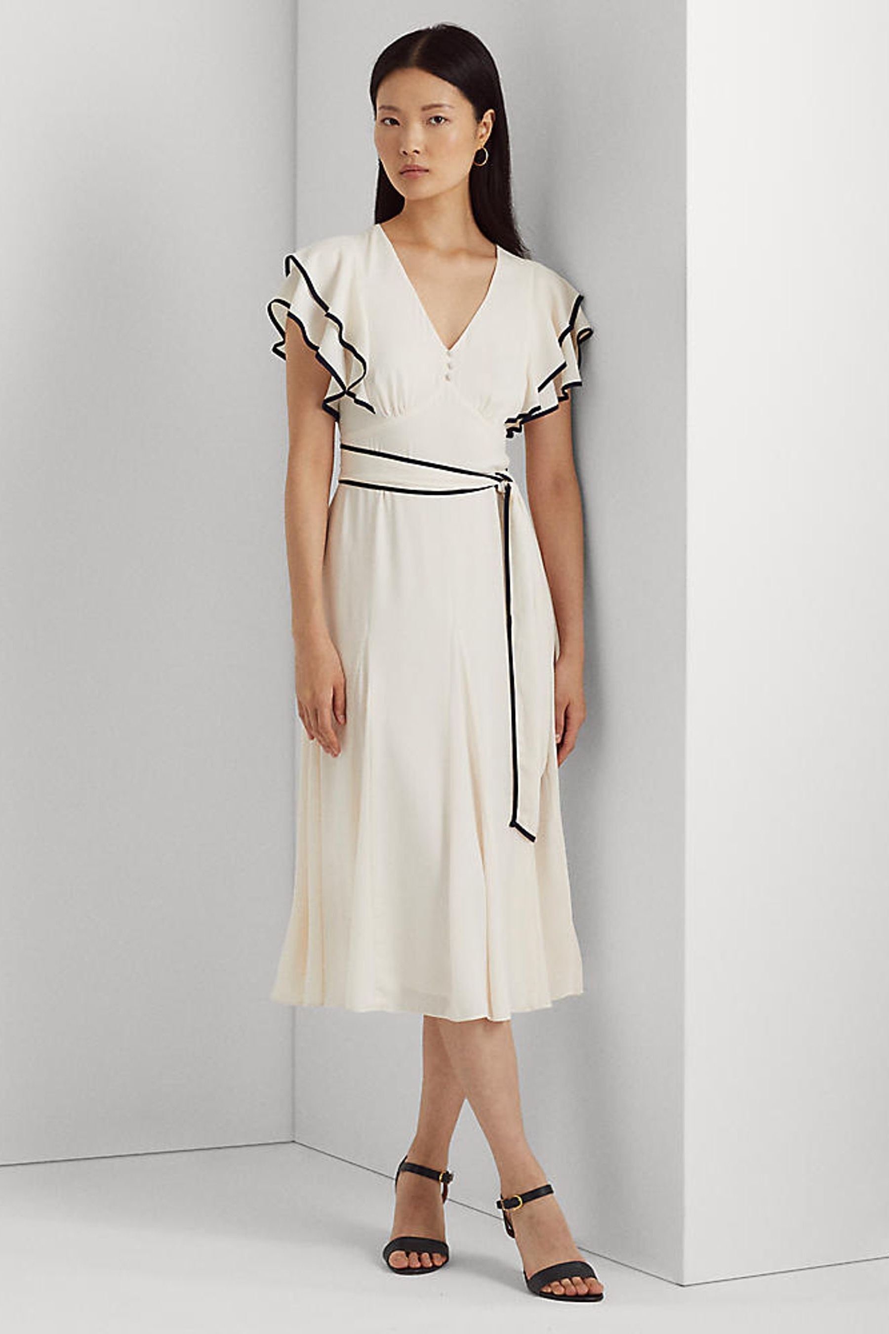 Lauren flutter sleeve dress clearance