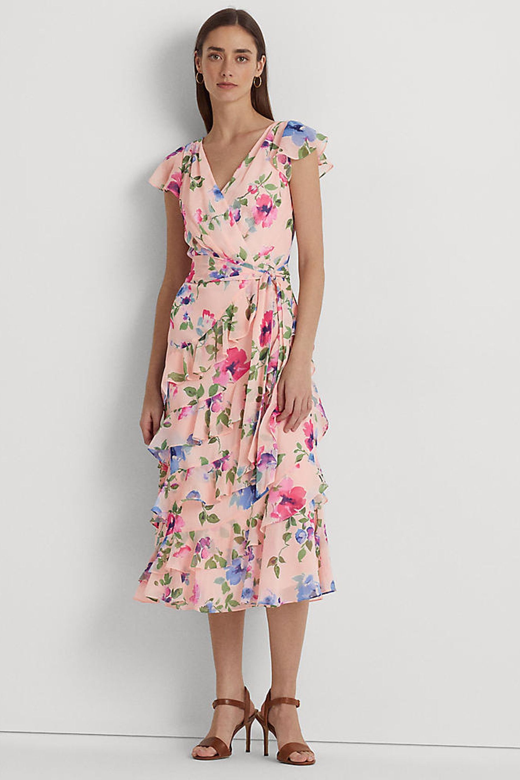 Ralph lauren pink floral dress online