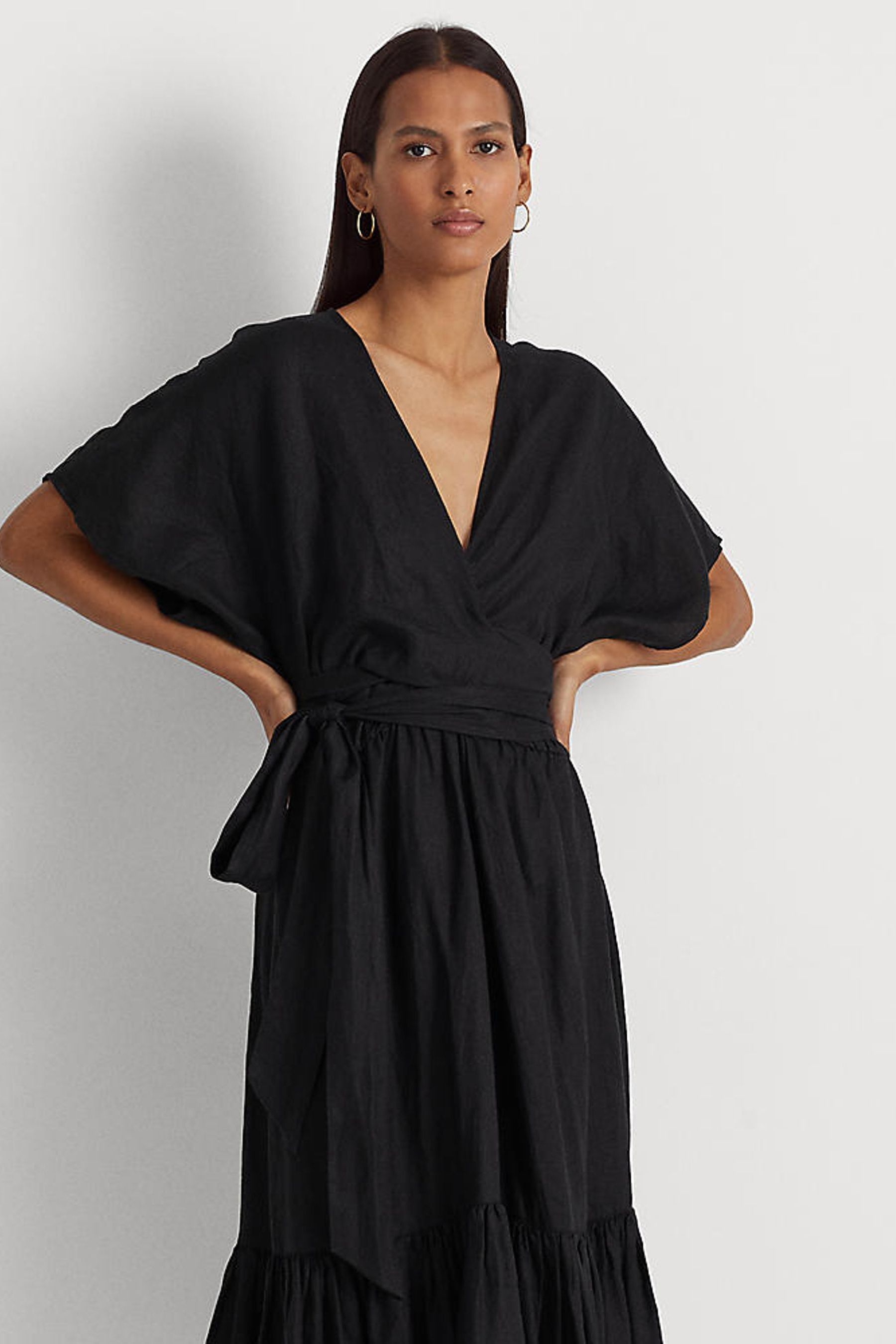 Ralph lauren black wrap dress shop