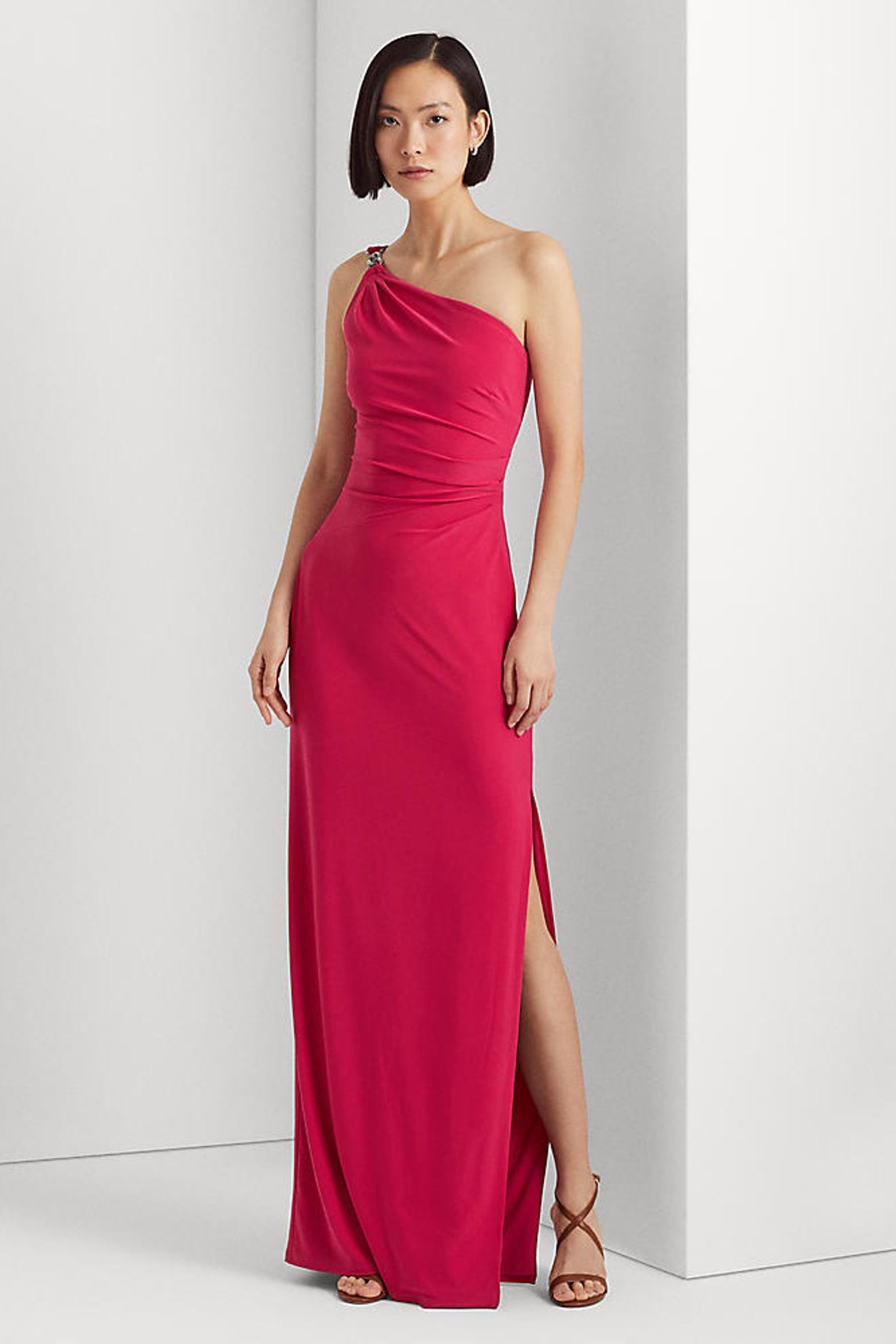 Buy Lauren Ralph Lauren One Shoulder Stretch Belina Maxi Evening Dress from Next Slovakia