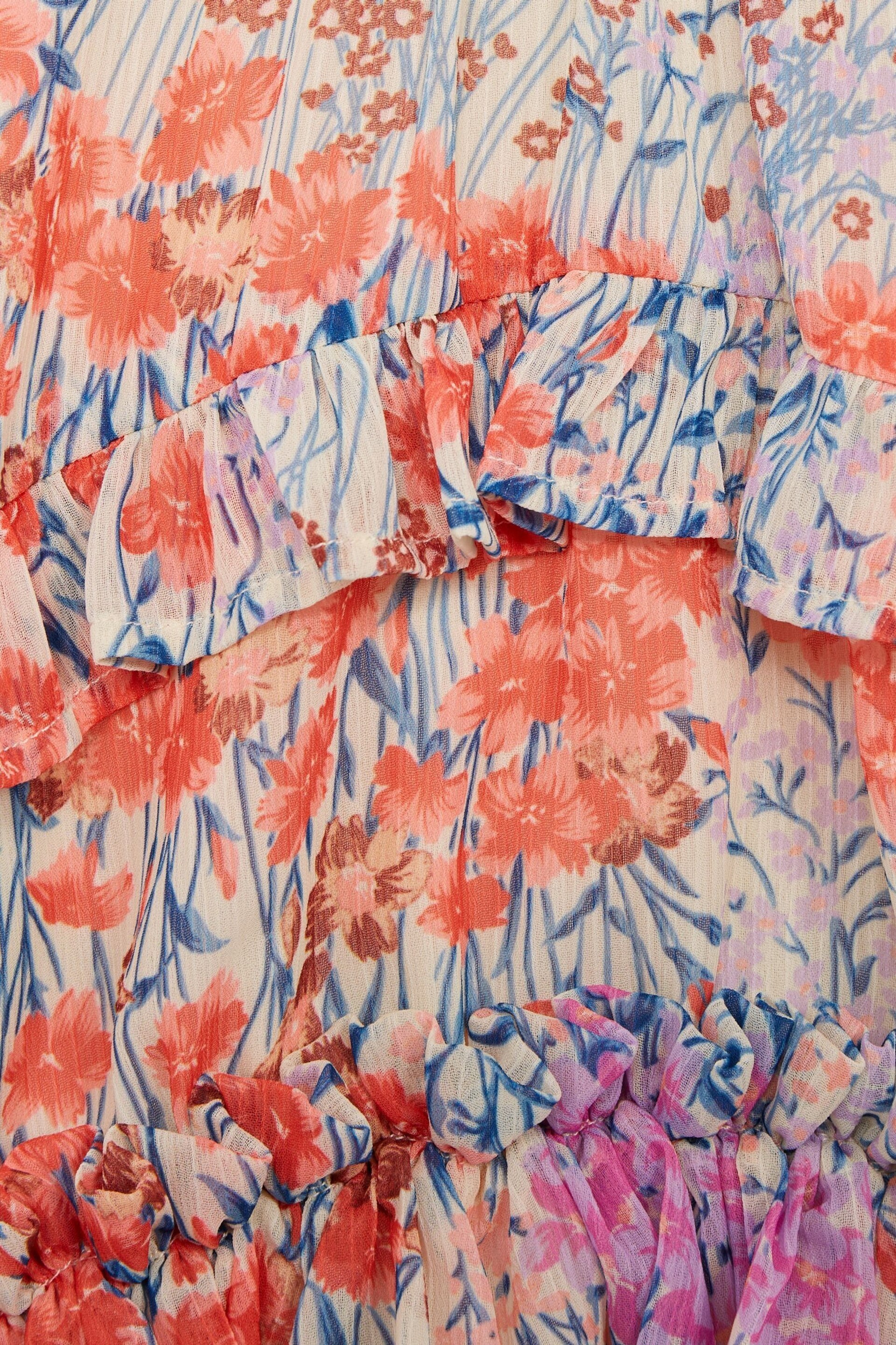 Reiss Pink Print Hester Junior Floral Print Blouse - Image 6 of 6