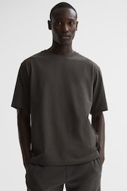 Reiss Washed Black Tate Oversized Garment Dye T-Shirt - Image 1 of 7