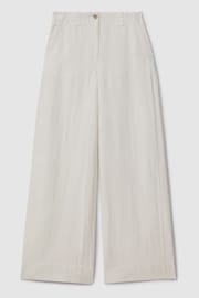 Reiss White Demi Petite Linen Wide Leg Garment Dyed Trousers - Image 2 of 6