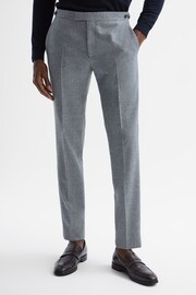 Reiss Blue Rogan Slim Fit Wool Trousers - Image 1 of 5