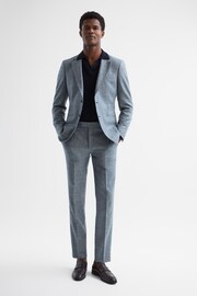 Reiss Blue Rogan Slim Fit Wool Trousers - Image 3 of 5