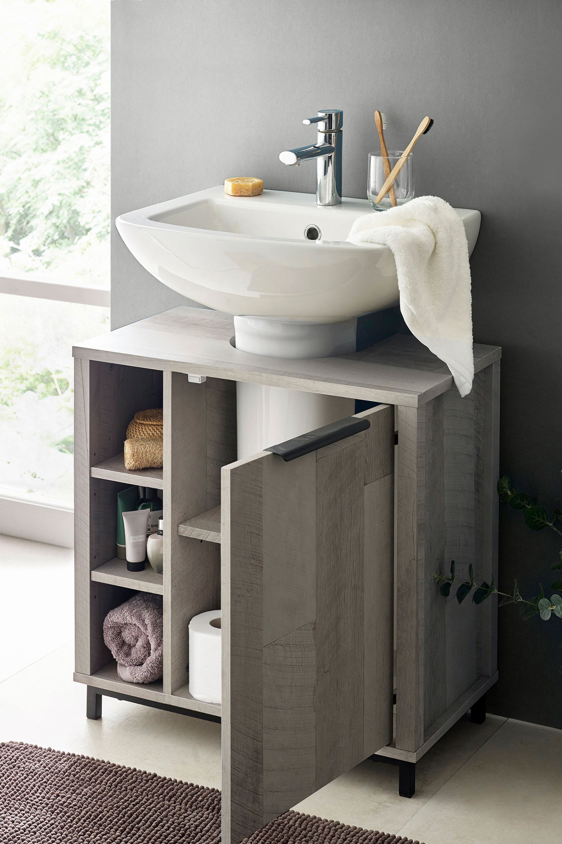 Towel storage under sink clearance