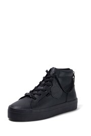 Kickers Black Youth Tovni Hi Stack Chain Leather Trainers - Image 2 of 6