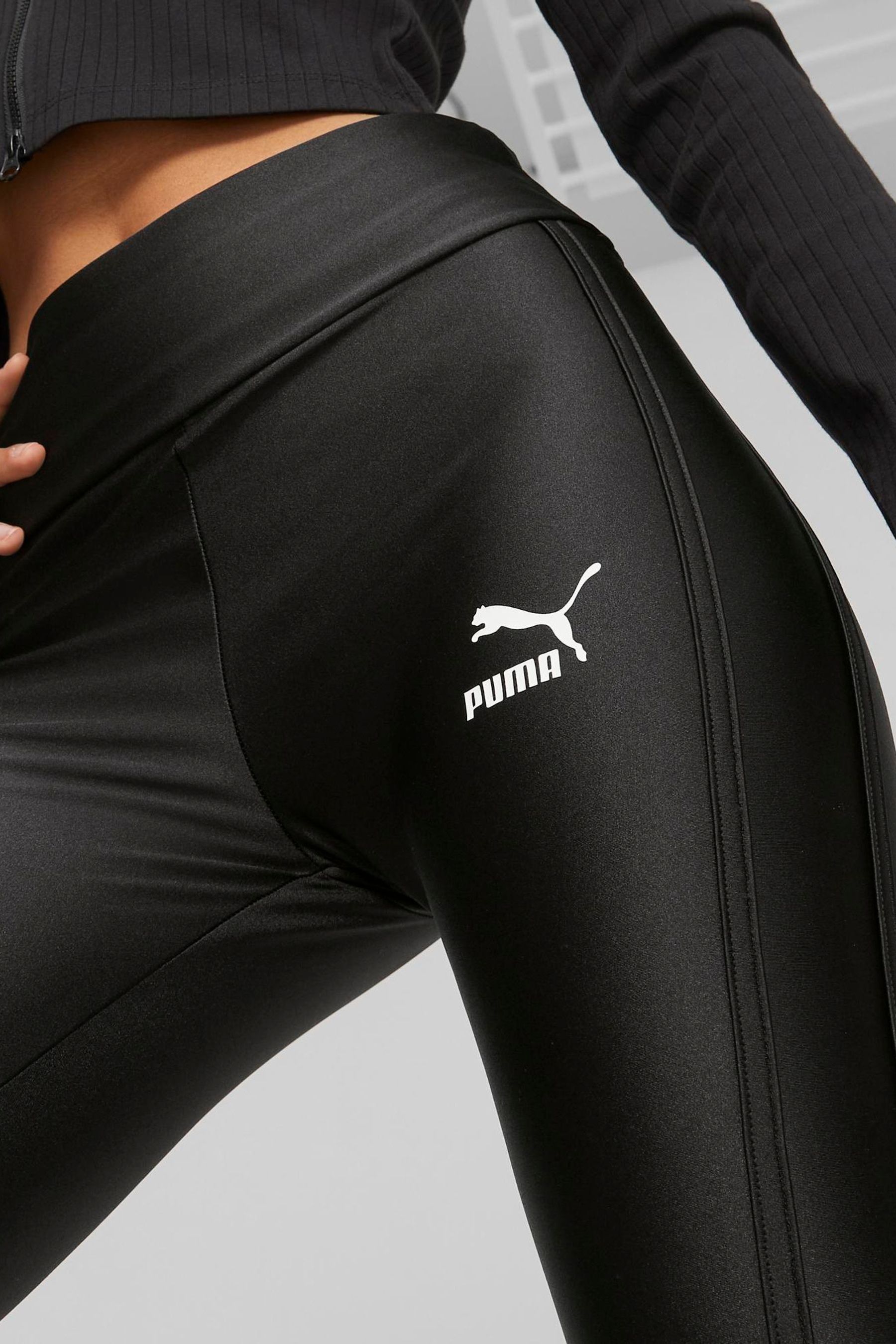 Buy Puma Black T7 High Waist Shiny Leggings from Next Luxembourg