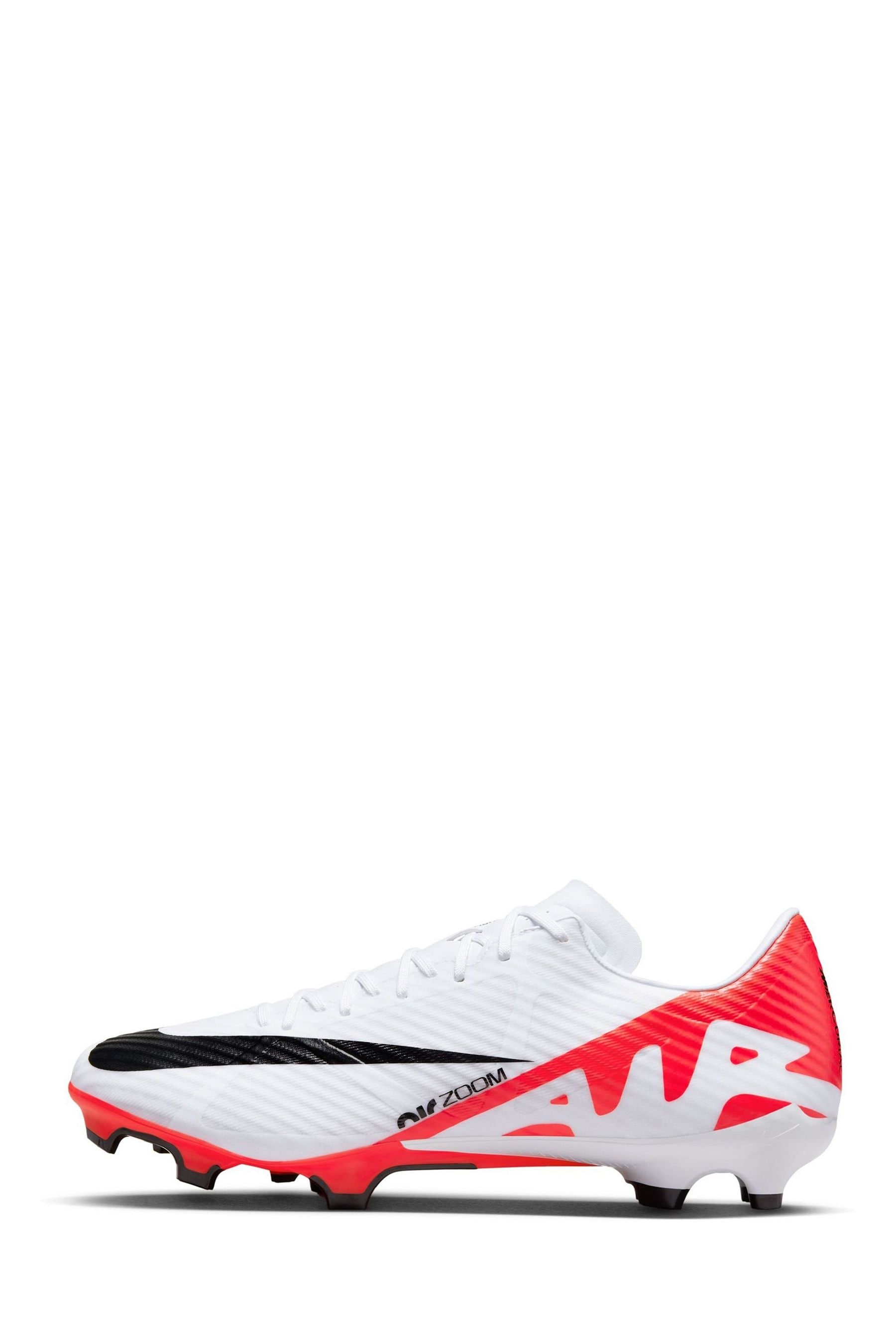 Buy Nike Red White Zoom Mercurial Vapor 15 Academy Firm Ground Football Boots from Next Denmark