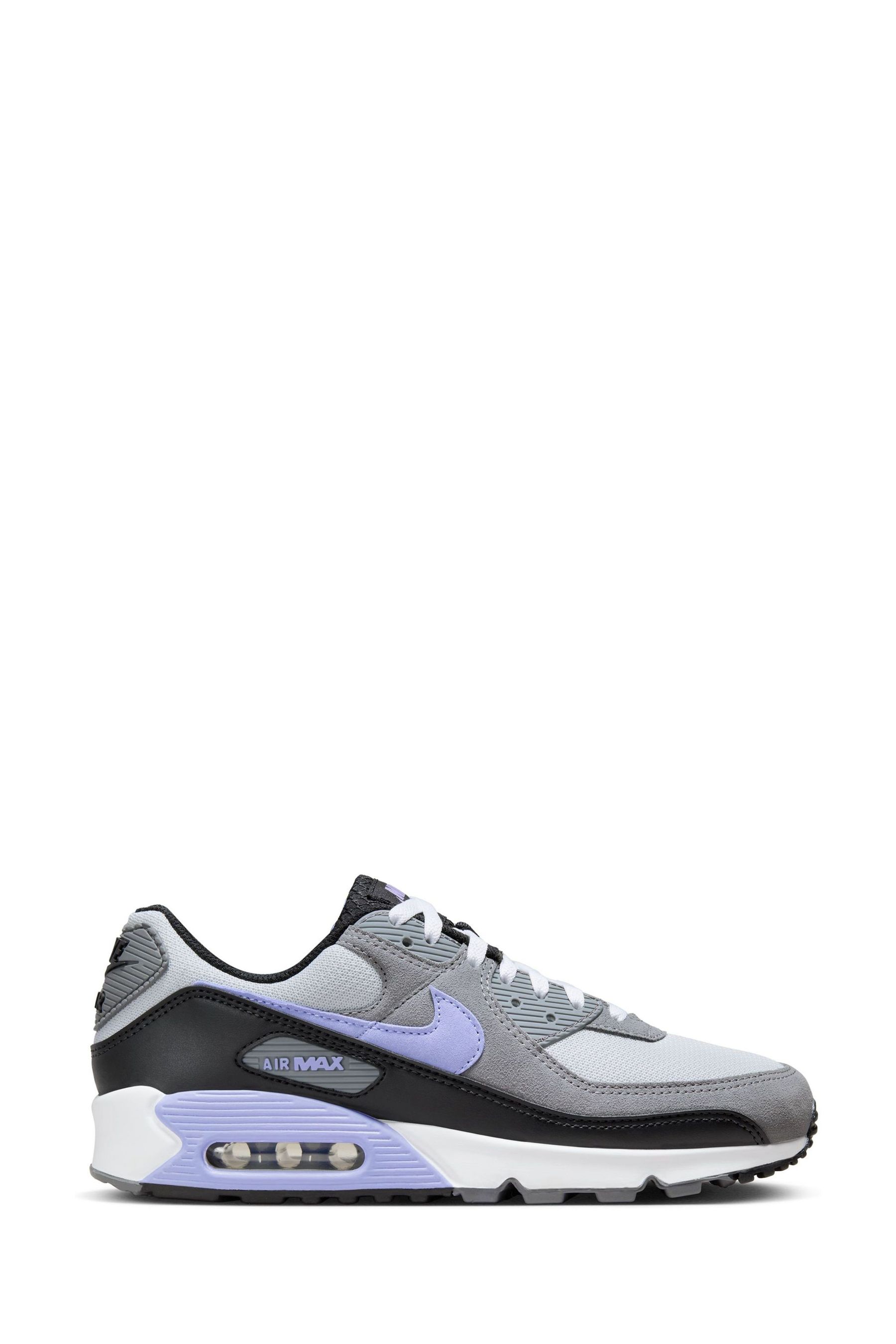 Buy Nike Grey Purple Air Max 90 Trainers from Next Luxembourg