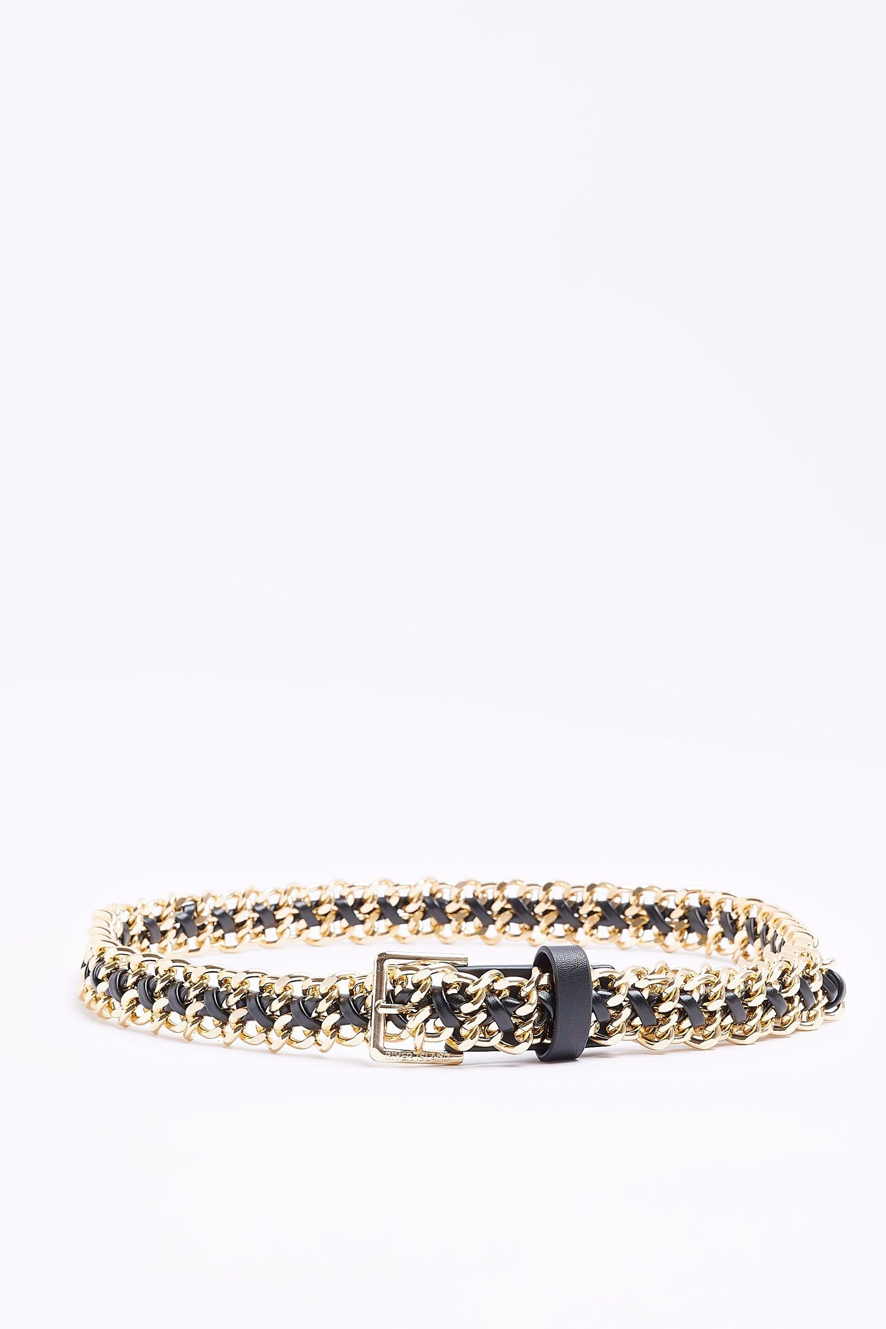 Buy River Island Black Chain Woven PU Belt from Next Luxembourg