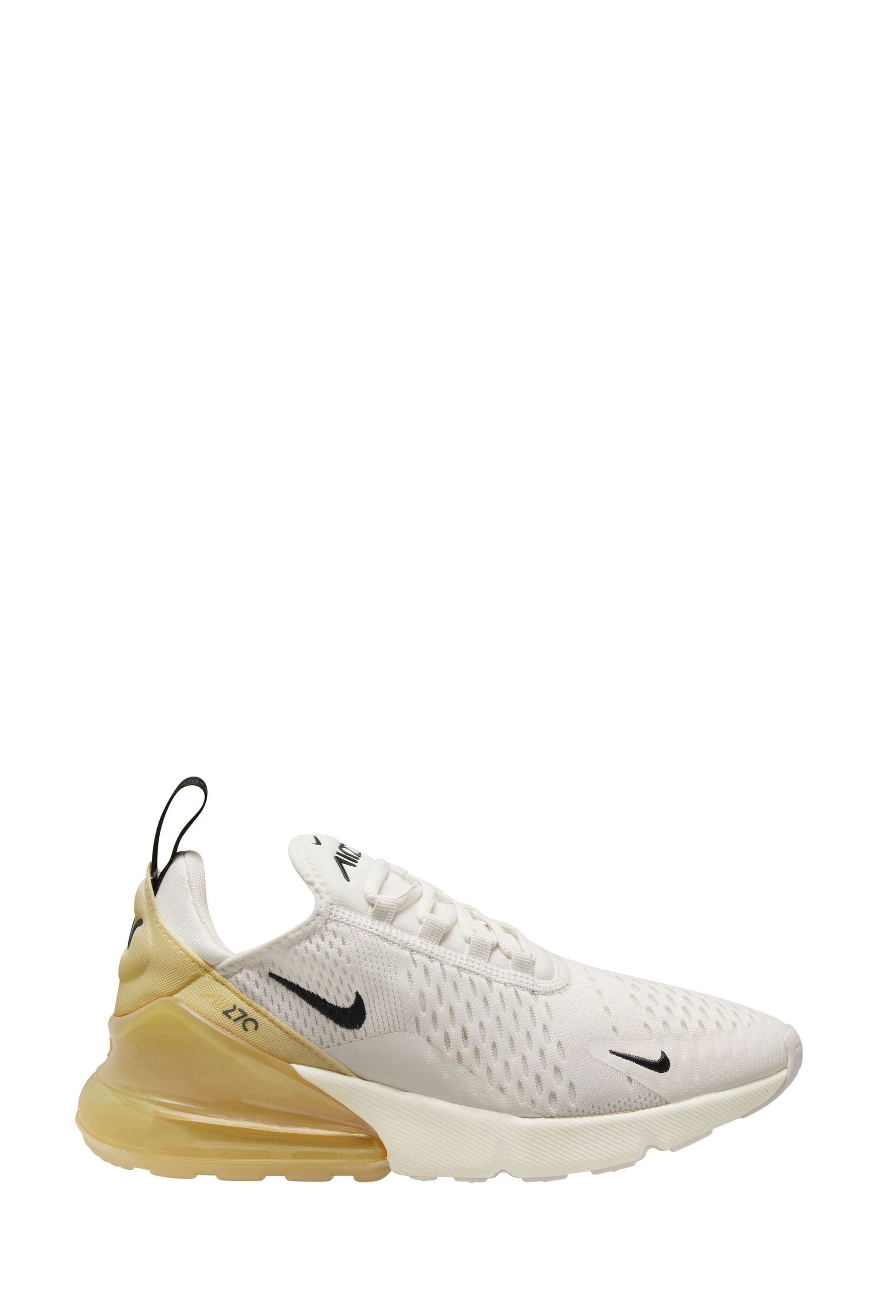 Nike 270 white black gold discount