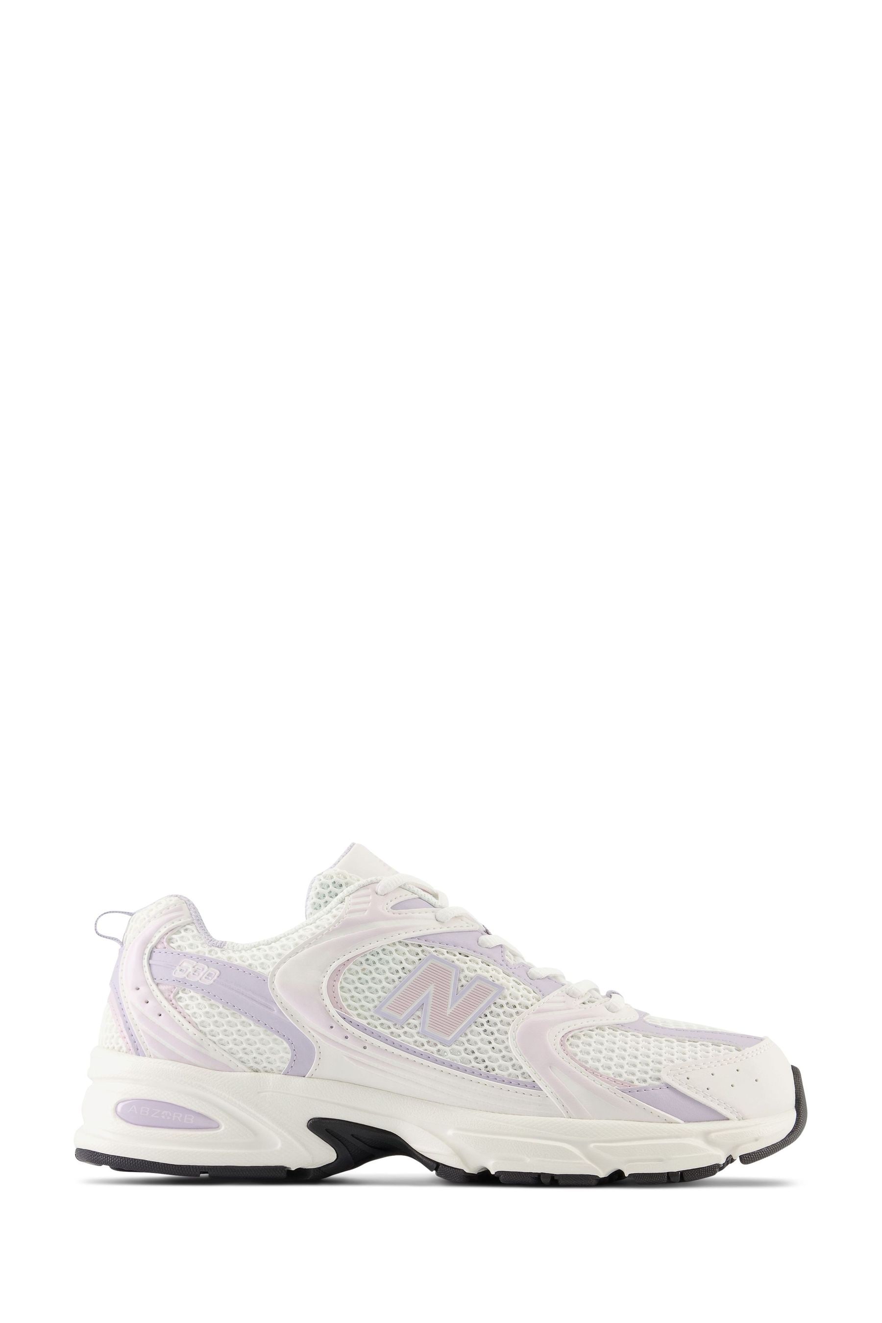 Purple and white new balance sales