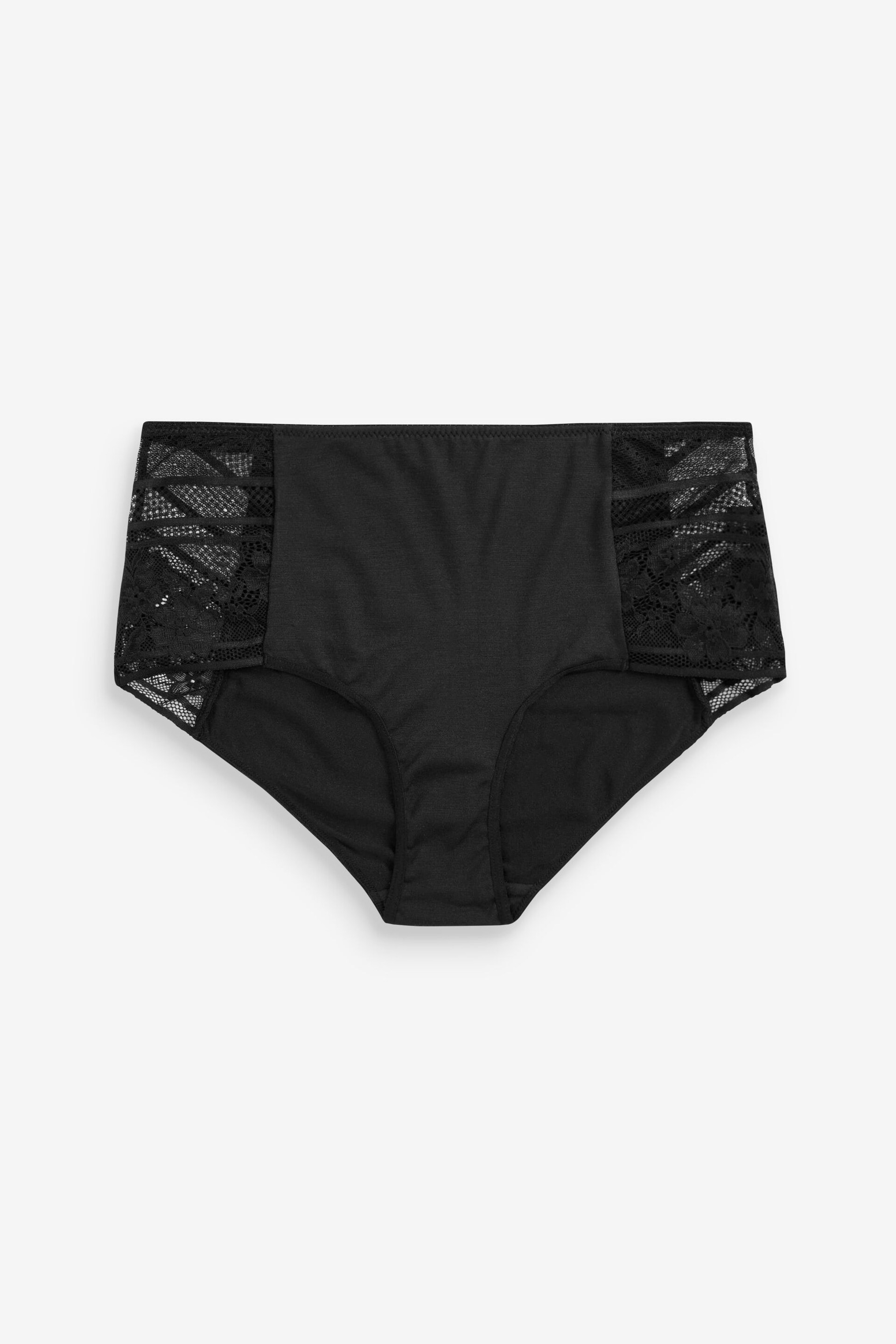 Black Short Modal & Lace Knickers 3 Pack - Image 2 of 2