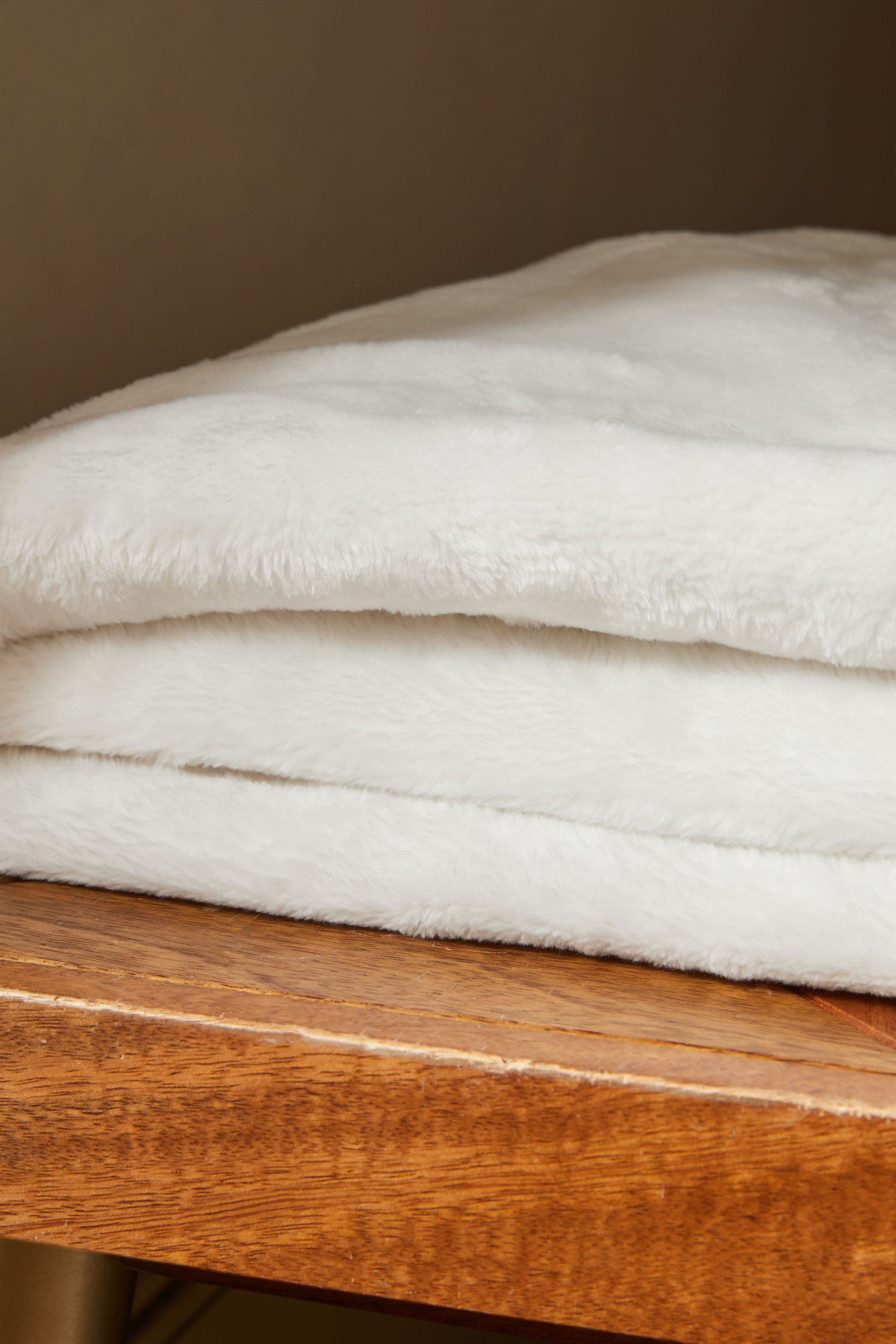 Ivory Natural Plush Fleece Throw