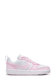 Nike White/Pink Youth Court Borough Low Recraft Trainers - Image 1 of 11