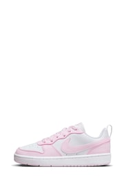 Nike White/Pink Youth Court Borough Low Recraft Trainers - Image 2 of 11