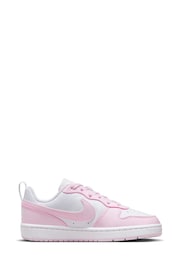 Nike White/Pink Youth Court Borough Low Recraft Trainers - Image 3 of 11