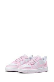 Nike White/Pink Youth Court Borough Low Recraft Trainers - Image 5 of 11
