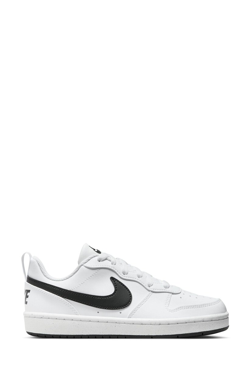 Nike White/Black Youth Court Borough Low Recraft Trainers - Image 1 of 10