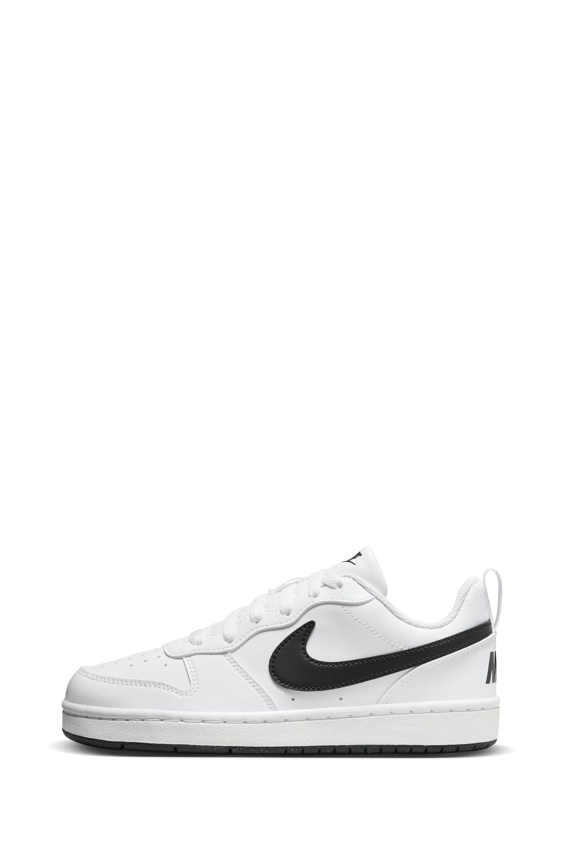 Nike White Black Youth Court Borough Low Recraft Trainers