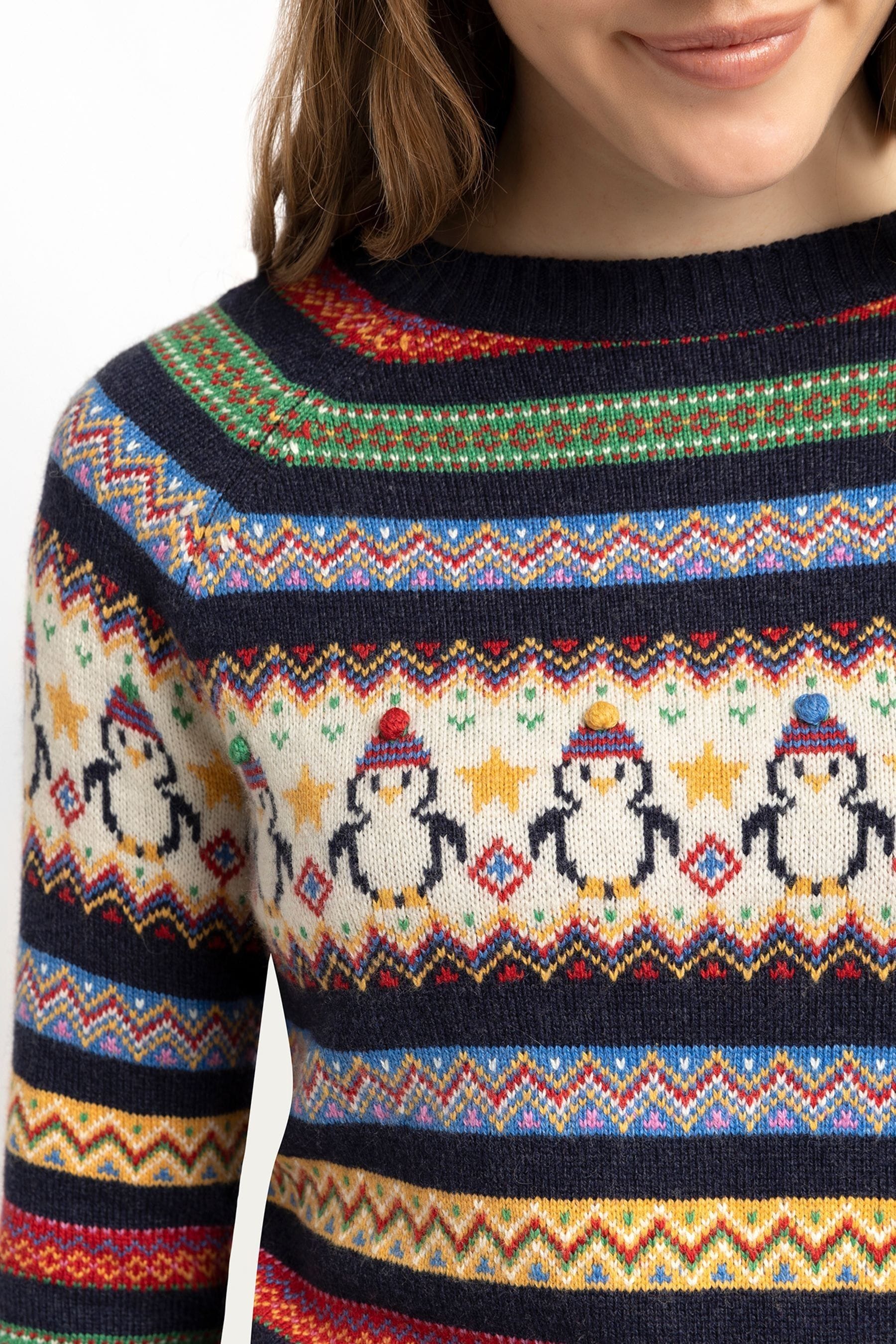 Buy JoJo Maman Bebe Navy Blue Womens Penguin Fair Isle Pattern Jumper from Next Indonesia