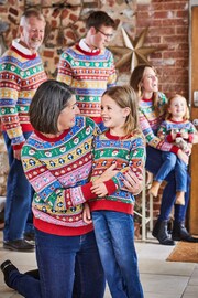 JoJo Maman Bébé Multi Christmas Fair Isle Jumper - Image 4 of 5