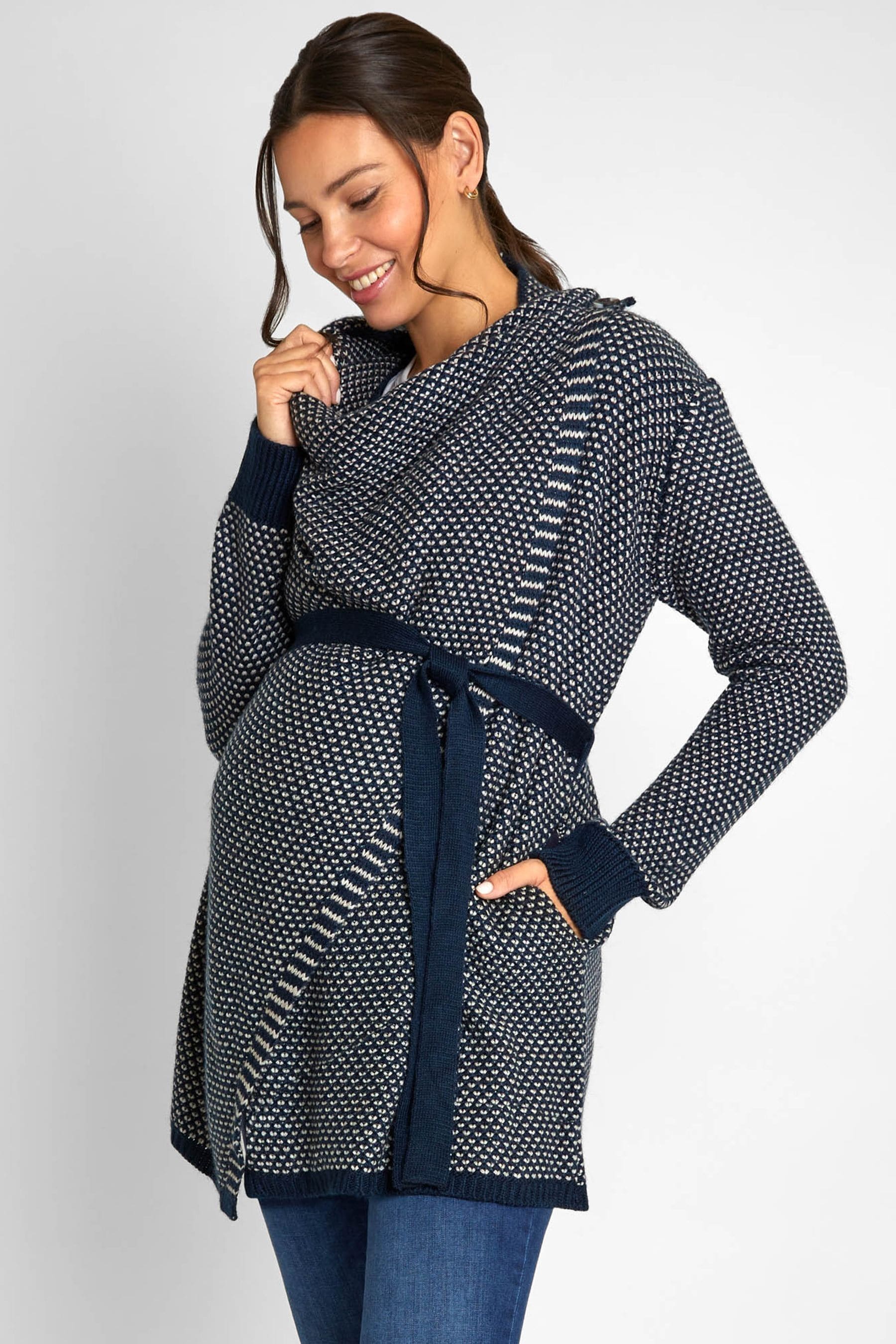 Buy JoJo Maman Bebe Navy Blue Drape Maternity Nursing Cardigan from Next Luxembourg