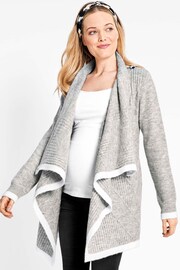 JoJo Maman Bébé Marl Grey Drape Maternity & Nursing Cardigan - Image 1 of 7