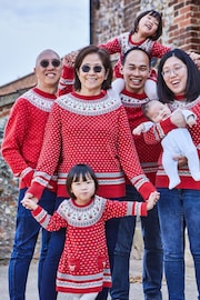 JoJo Maman Bébé Red Women's Reindeer Fair Isle Jumper - Image 4 of 5