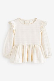 White Collar Frill Textured Blouse (3mths-7yrs) - Image 6 of 7