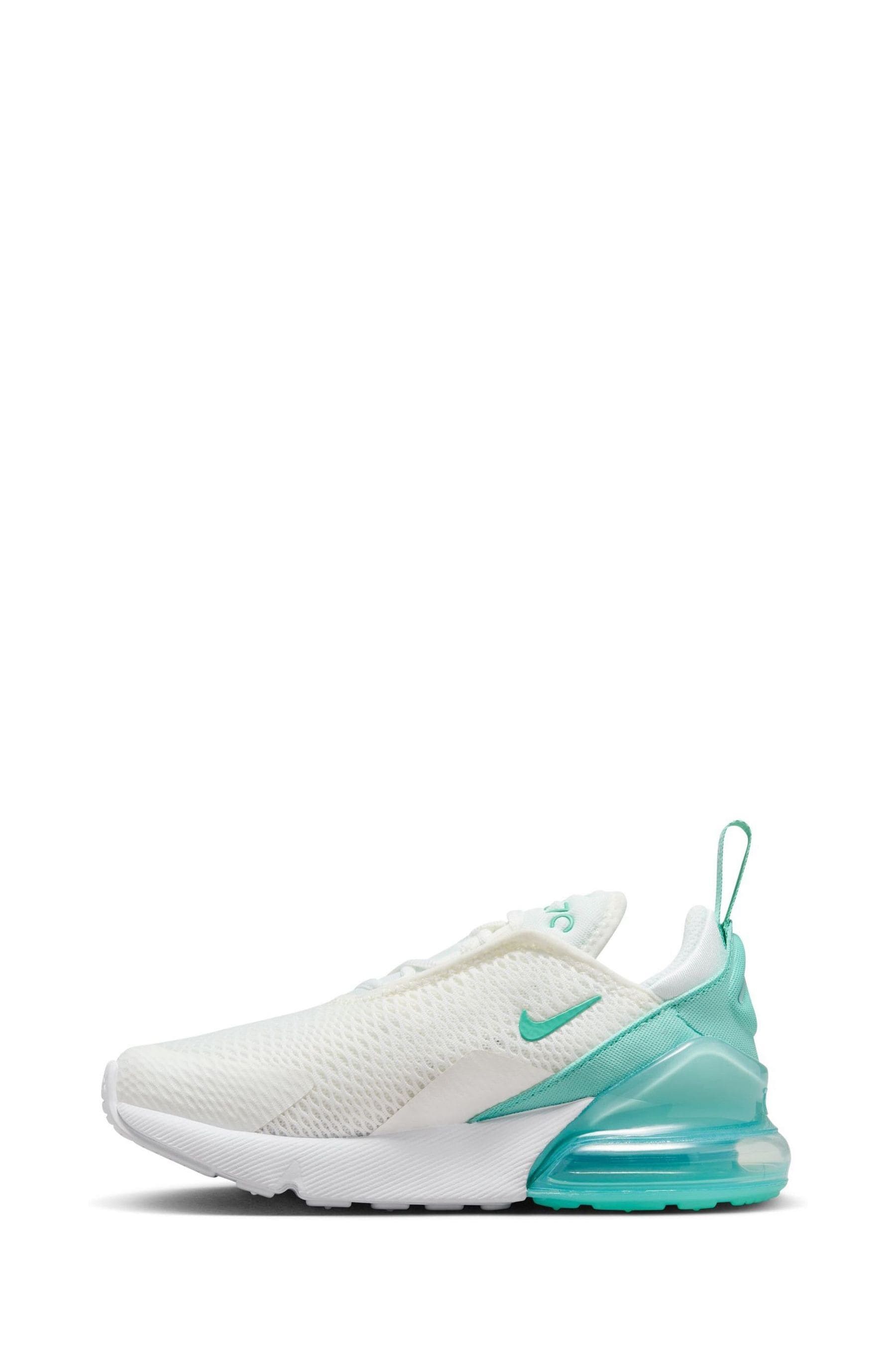 Buy Nike White Aqua Green Air Max 270 Junior Trainers from Next Luxembourg