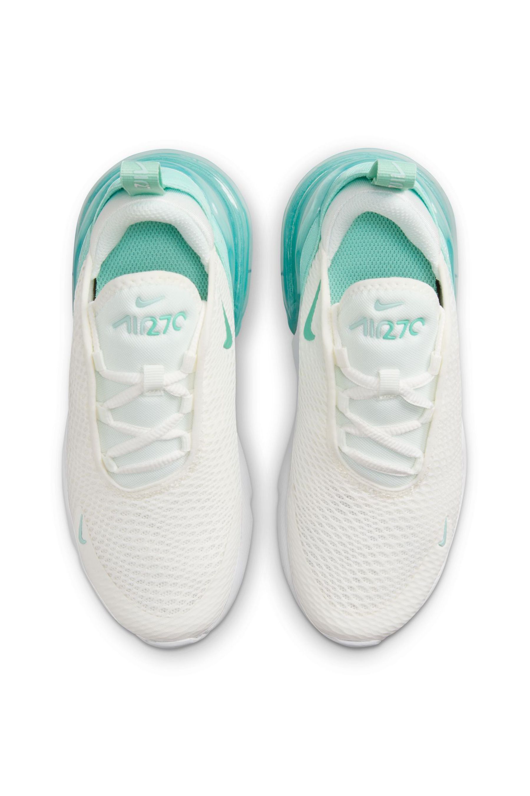 Buy Nike White Aqua Green Air Max 270 Junior Trainers from Next Luxembourg