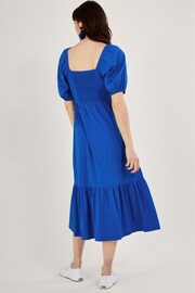 Monsoon Blue Plain Ring Detail Midi Dress - Image 3 of 6