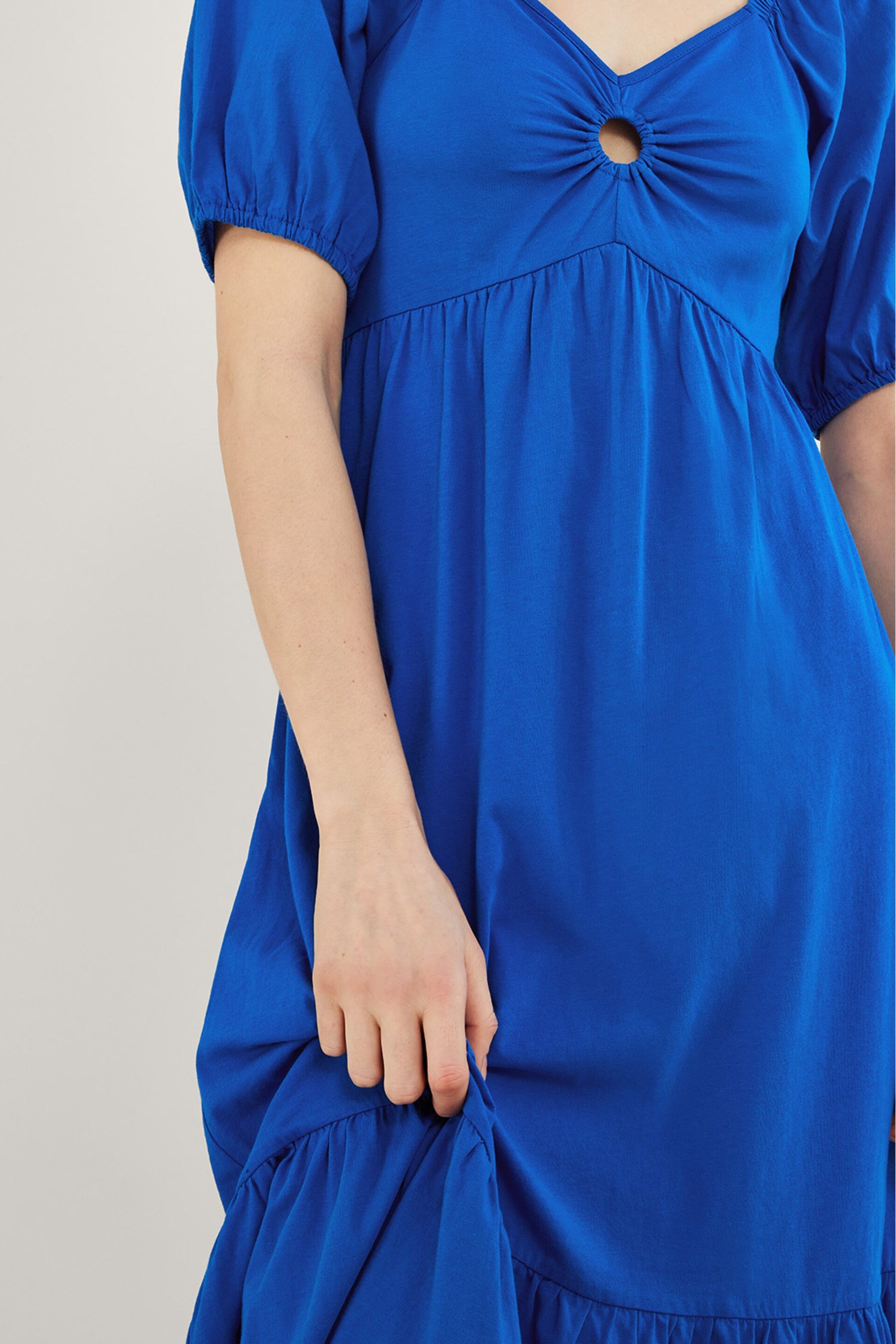 Monsoon Blue Plain Ring Detail Midi Dress - Image 5 of 6